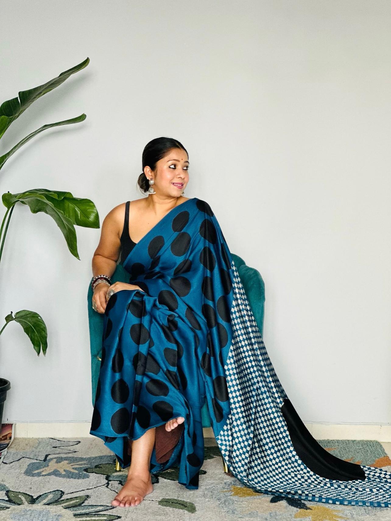 PEPAL KE DDAGHI  WALE PREMIUM MODAL SATIN SILK SAREE