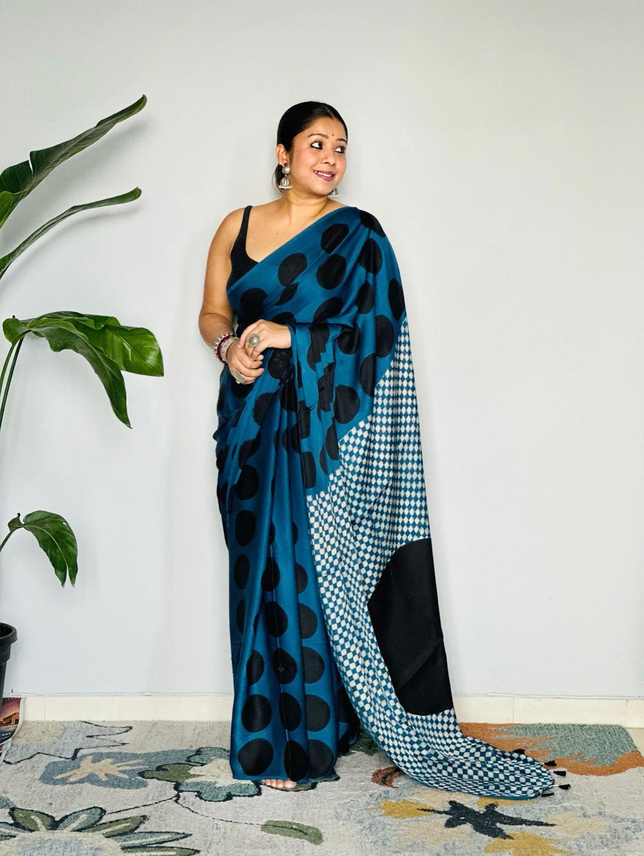 PEPAL KE DDAGHI  WALE PREMIUM MODAL SATIN SILK SAREE