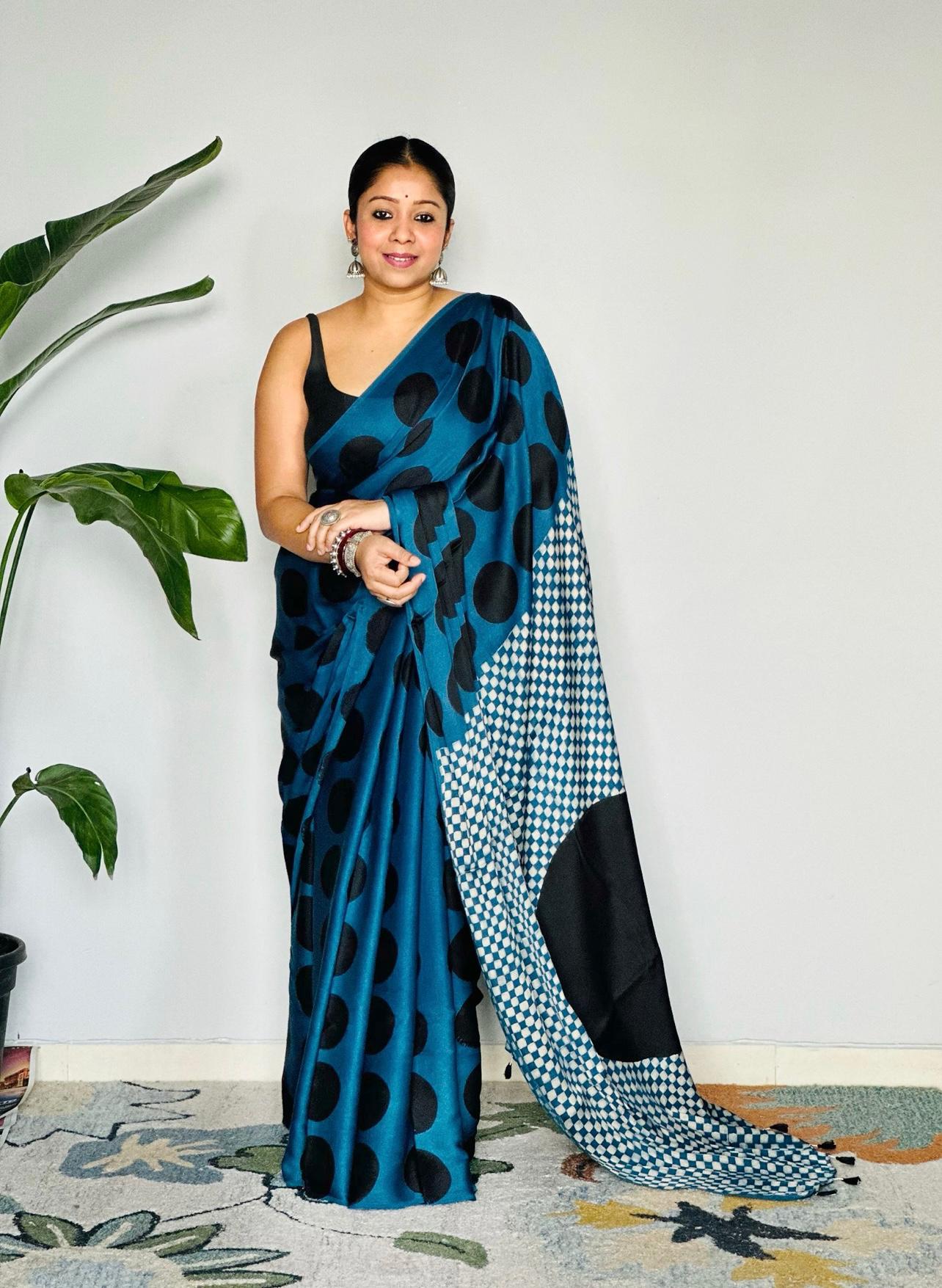 PEPAL KE DDAGHI  WALE PREMIUM MODAL SATIN SILK SAREE