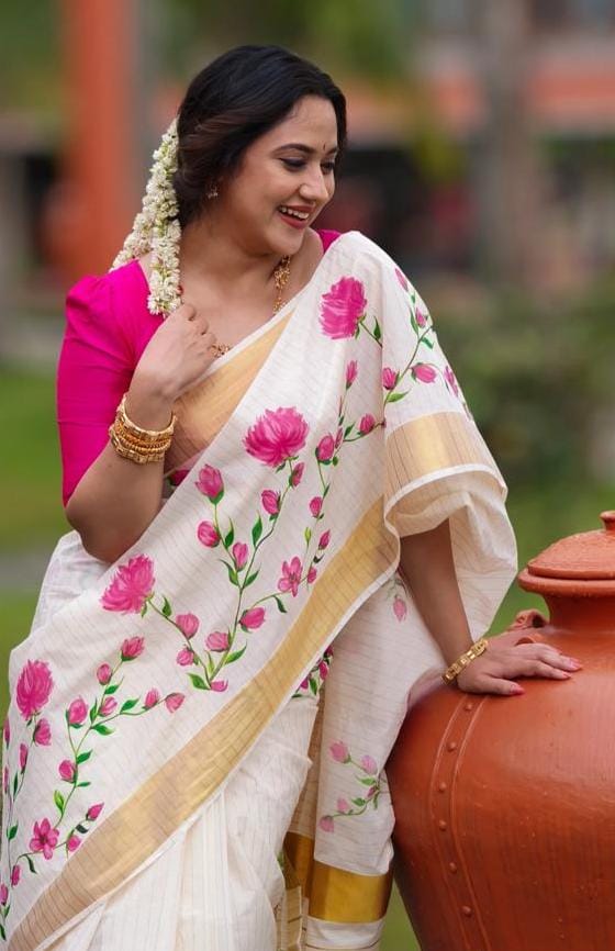 PALAK  JHUKA RAKHNA WALE PREMIUM LINEN COTTON SAREE