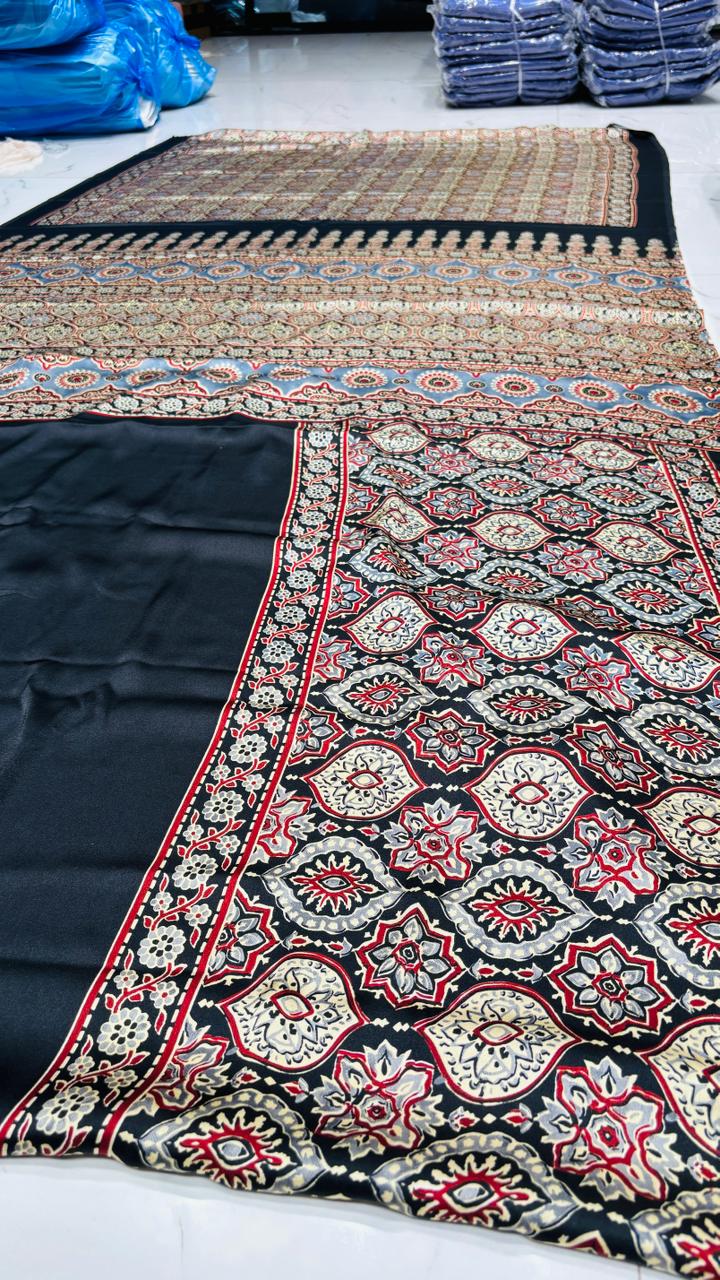 MAHALAXMI WALE AJRAKH ORGINAL MODAL SILK SAREE