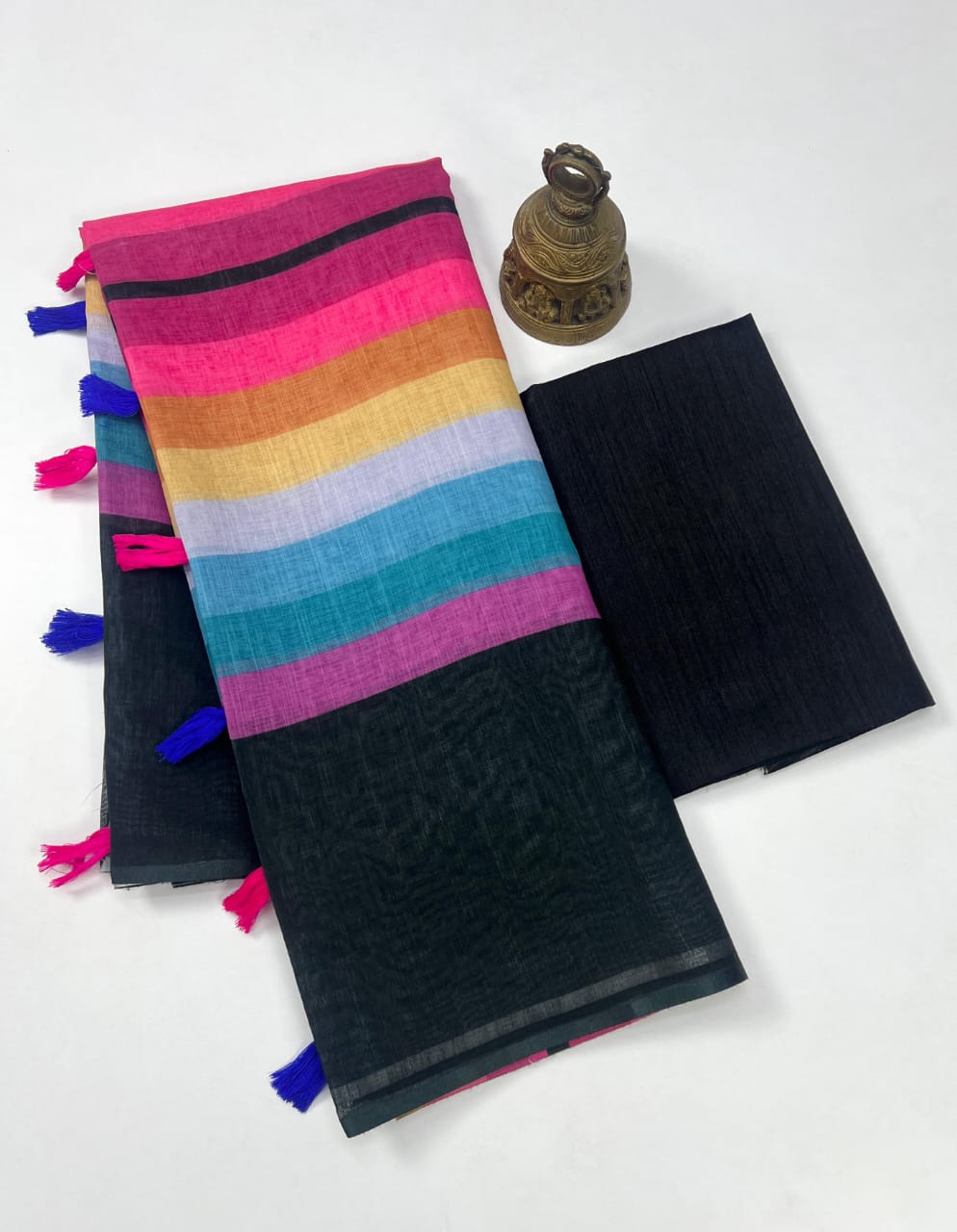 Chunari ke peche WALE PREMIUM LINEN COTTON SAREE