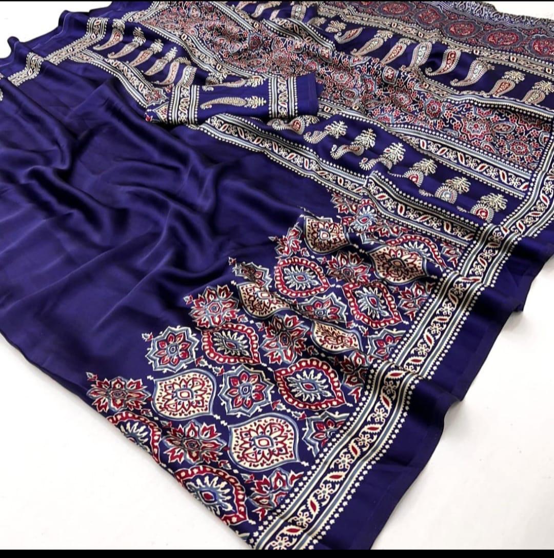 SAPNO SAPNO WALE MODAL SILK AJRAKH SAREE